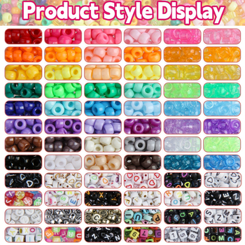 Σετ DIY για βραχιόλι με ακρυλικούς βαρελοειδείς χάντρες και χάντρες με γράμματα – υλικό: πλαστικό/ρητίνη, κυλινδρικό σχήμα, επεξεργασία με έλαιο