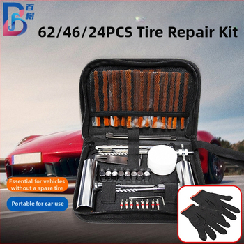 Σετ εργαλείων επισκευής ελαστικών αυτοκινήτου, μεταλλική κατασκευή, BS-5565, συσκευασία σε υφασμάτινη τσάντα, σετ 24/46/62 τεμαχίων, για αυτοκίνητα, μοτοσικλέτες και ηλεκτρικά οχήματα