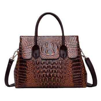 PU torba s krokodilskim uzorkom, tote stil, vertikalni kvadratni oblik, zatvaranje na zip, poliester podstava