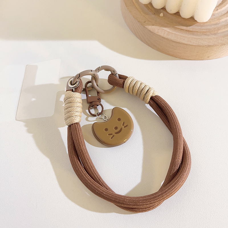 Lančić za mobitel s najlonskim užetom i plastičnom kopčom – unisex, prilagodljiv privjesak s dizajnom mačka i riba