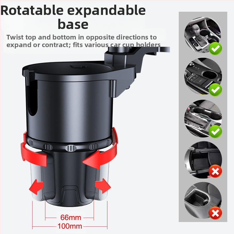Автомобилен държач за чаша на централната конзола с държач за телефон — Universal; ABS; Модел 3066-C; Подходящ за инструментален панел