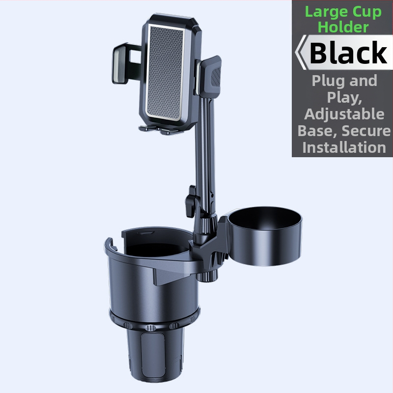 Suport auto pentru pahare cu suport pentru telefon; Universal; ABS; Model 3066-C; Compatibil cu panoul de bord