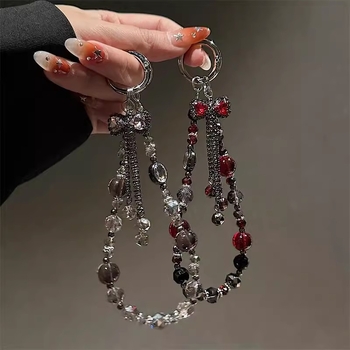 Ručno izrađeno privjesak za mobitel s umjetnim kristalima, PVC užad, metalna kopča