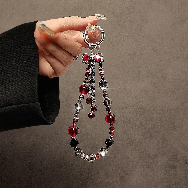 Ručno izrađeno privjesak za mobitel s umjetnim kristalima, PVC užad, metalna kopča