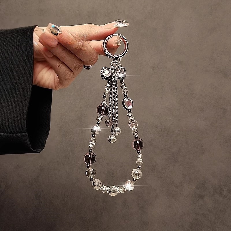 Ručno izrađeno privjesak za mobitel s umjetnim kristalima, PVC užad, metalna kopča