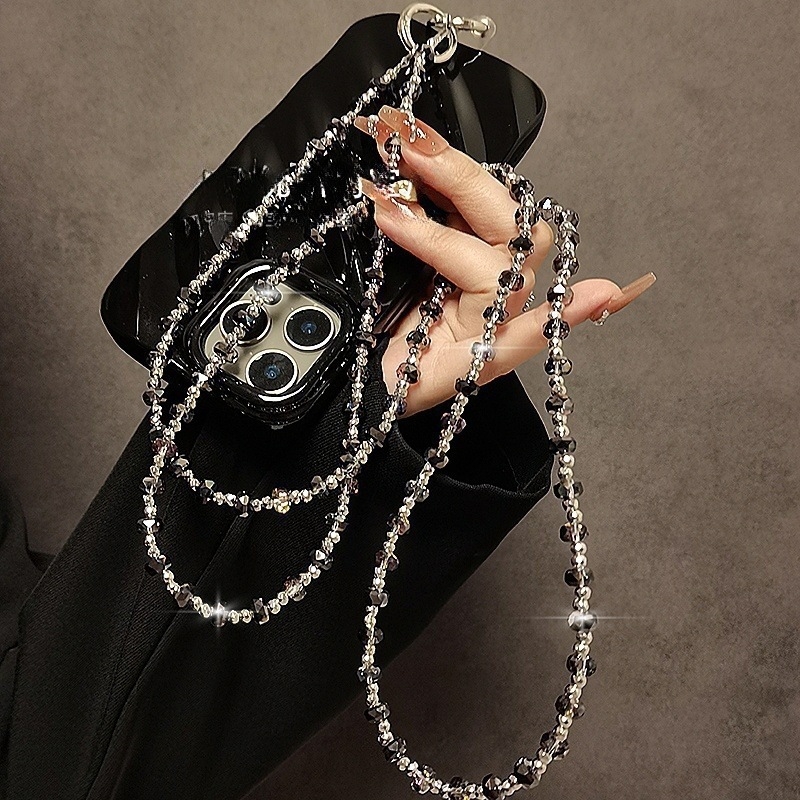 Dugački kaiš za telefon s kristalnim perlama Ny236, ručna izrada, najlonska užad, metalna kopča