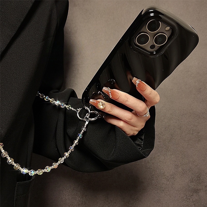 Dugački kaiš za telefon s kristalnim perlama Ny236, ručna izrada, najlonska užad, metalna kopča