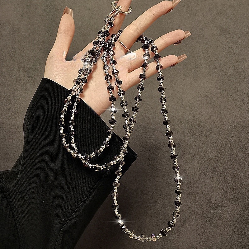 Dugački kaiš za telefon s kristalnim perlama Ny236, ručna izrada, najlonska užad, metalna kopča