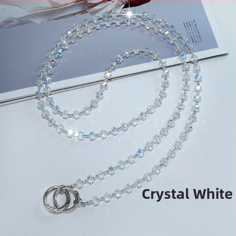 Dugački kaiš za telefon s kristalnim perlama Ny236, ručna izrada, najlonska užad, metalna kopča