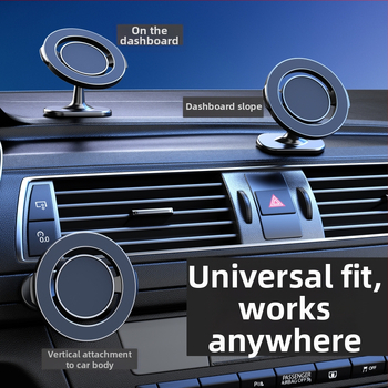 360° otáčajúci držiak na telefón do palubnej dosky auta, lepiaci, skladací a magnetický, prispôsobiteľný