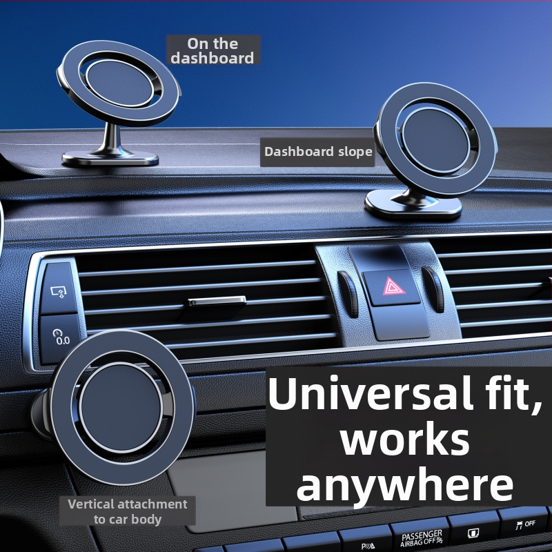 360° otáčajúci držiak na telefón do palubnej dosky auta, lepiaci, skladací a magnetický, prispôsobiteľný