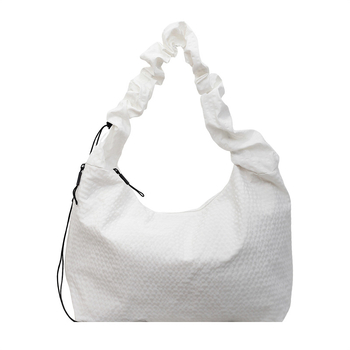 Torba za rame s velikim kapacitetom, gradski minimalistički stil, platno, poliester podstava, zatvarač na zip