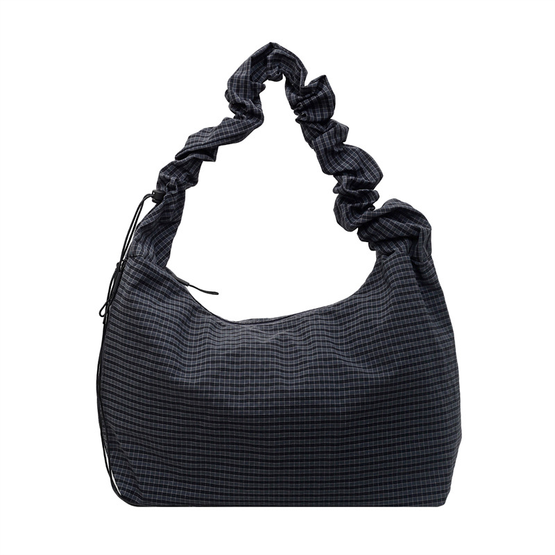 Torba za rame s velikim kapacitetom, gradski minimalistički stil, platno, poliester podstava, zatvarač na zip