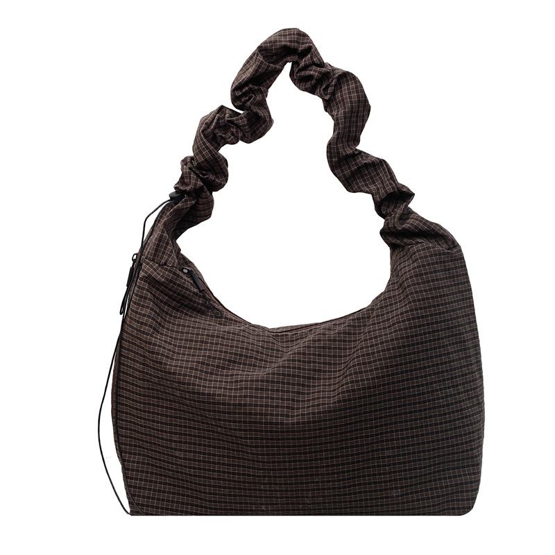 Torba za rame s velikim kapacitetom, gradski minimalistički stil, platno, poliester podstava, zatvarač na zip