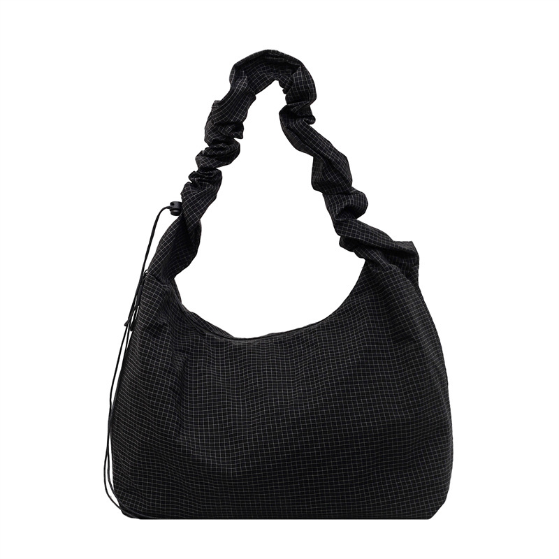 Torba za rame s velikim kapacitetom, gradski minimalistički stil, platno, poliester podstava, zatvarač na zip