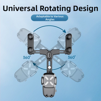 Държач за автомобилно огледало за обратно виждане с прибиращ се държач за телефон, ABS, модел R004, за Apple, Huawei и Xiaomi