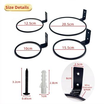 Sieninis apskrito geležies gėlių vazonų laikiklis lauko naudojimui