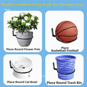 Sieninis apskrito geležies gėlių vazonų laikiklis lauko naudojimui