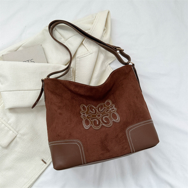 Vintage gradska torba za svakodnevnu upotrebu – PU, oblik kanta (bucket), zatvarač, podstava od poliester, džep za mobitel