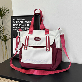 Ženska platnena tote bucket torba, horizontalni kvadratni oblik, zatvarač, podstava od poliestera, vanjski trodimenzionalni dizajn