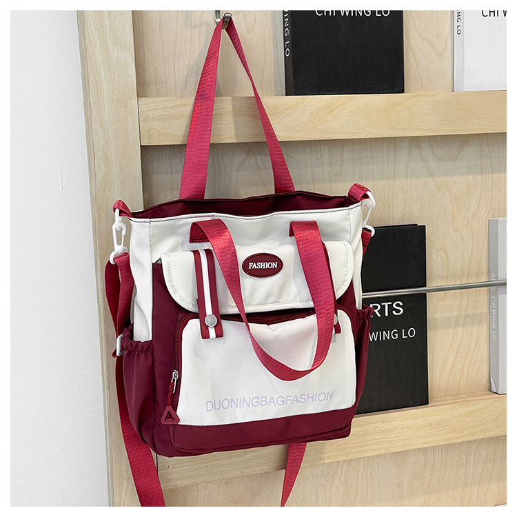 Ženska platnena tote bucket torba, horizontalni kvadratni oblik, zatvarač, podstava od poliestera, vanjski trodimenzionalni dizajn