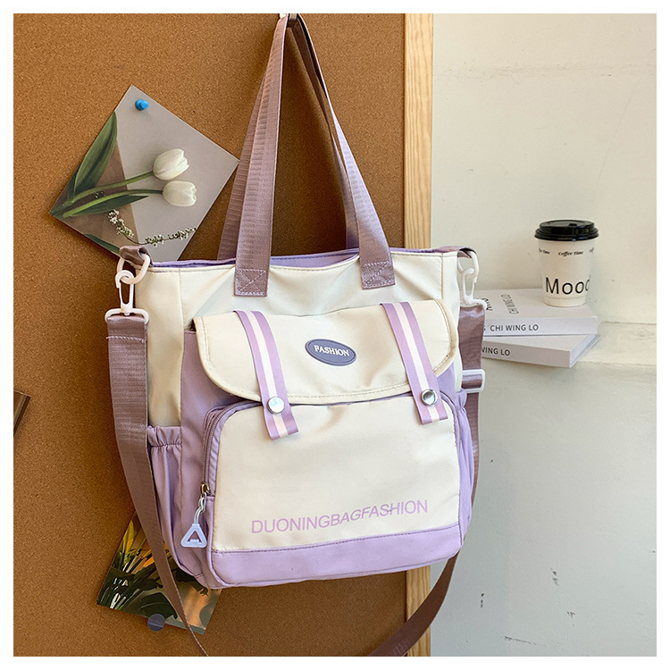 Ženska platnena tote bucket torba, horizontalni kvadratni oblik, zatvarač, podstava od poliestera, vanjski trodimenzionalni dizajn