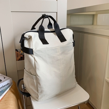 Νάιλον σακίδιο πλάτης, ρετρό στιλ Harajuku, μεγάλης χωρητικότητας κάτω από 20 L, κατάλληλο για φορητό υπολογιστή 12 ιντσών, επένδυση από πολυεστερ, καμπύλος ιμάντας ώμου