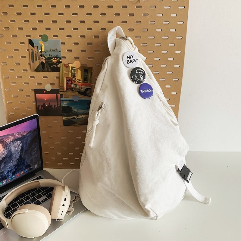 Unisex platneni ruksak za školu, gradski minimalistički stil, kapacitet 20–35 L, kompatibilan s 15-inčnim prijenosnikom, naramenice s zračnim jastučićima