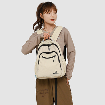 Σακίδιο ταξιδιού από νάιλον, επένδυση πολυεστέρα, μοτίβο με γράμματα, στυλ αστικής μινιμαλιστικής, κατάλληλο για ταξίδια αναψυχής