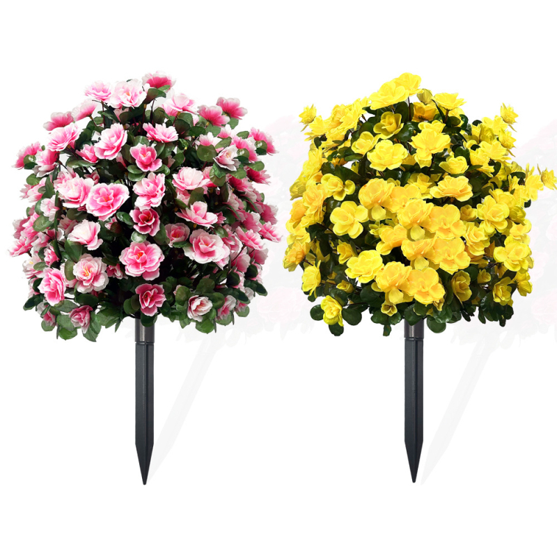 Изкуствен азалиев подов храст, копринени цветя, имитирано наземно растение, за фотография и домашна декорация