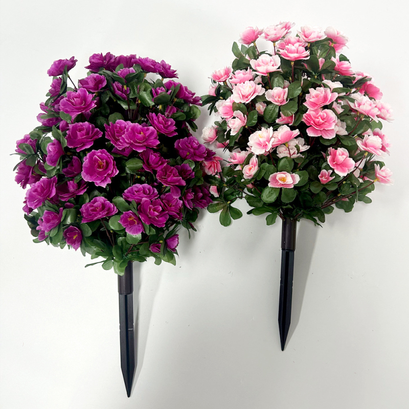 Изкуствен азалиев подов храст, копринени цветя, имитирано наземно растение, за фотография и домашна декорация