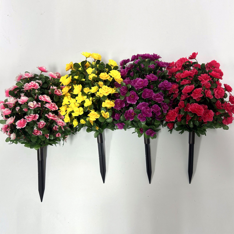 Изкуствен азалиев подов храст, копринени цветя, имитирано наземно растение, за фотография и домашна декорация