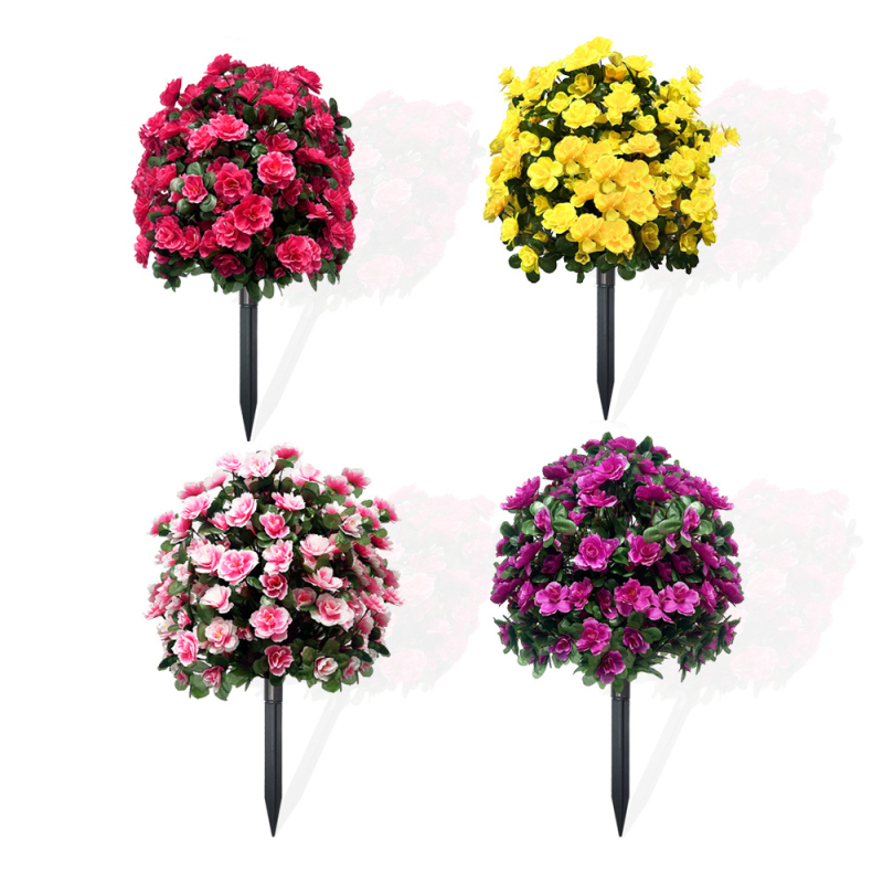 Изкуствен азалиев подов храст, копринени цветя, имитирано наземно растение, за фотография и домашна декорация