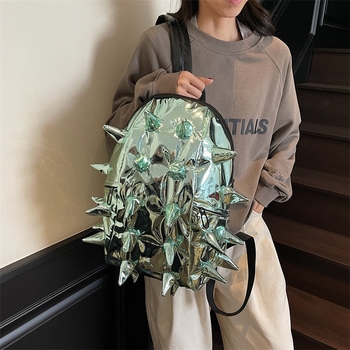 Unisex PU σακίδιο δρόμου, μόδα δρόμου, 20-35L, αδιάβροχο, θήκη για φορητό υπολογιστή 8 ιντσών, ιμάντες με αερόμαξιλάρι