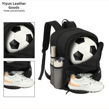 Fotbalový tréningový batoh s veľkým objemom, vodeodolný, samostatný priestor na topánky, priedušný, zahnuté ramenné popruhy, Oxford látka