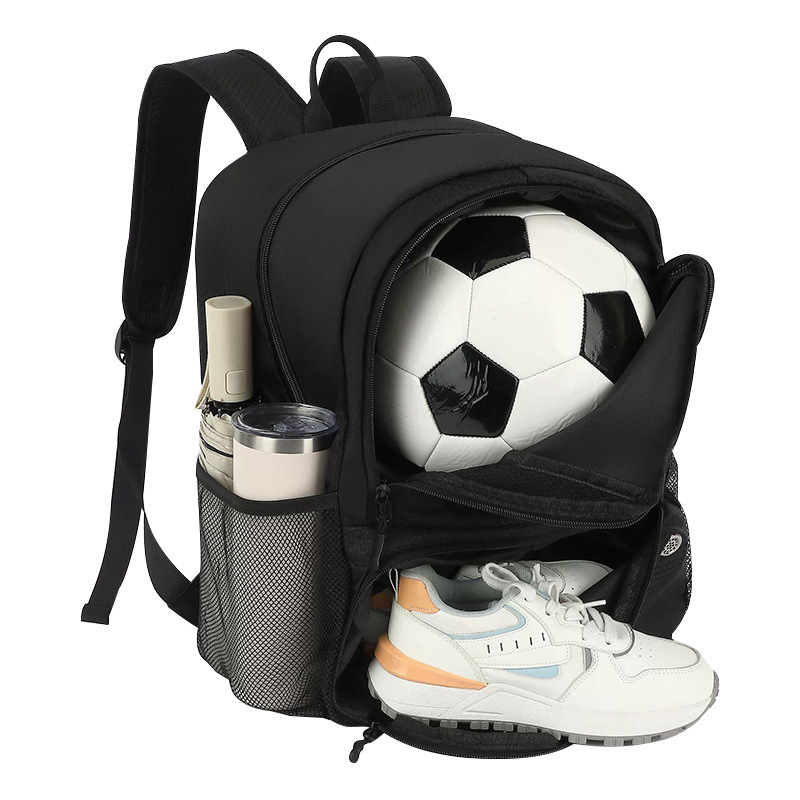 Fotbalový tréningový batoh s veľkým objemom, vodeodolný, samostatný priestor na topánky, priedušný, zahnuté ramenné popruhy, Oxford látka