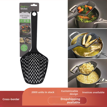 Nailonas ilgo rankenų virtuvės sietelis, šaukšto stiliaus vandens filtras kepimui knedlėms ir makaronams, prieš purslų, daugiafunkcinis