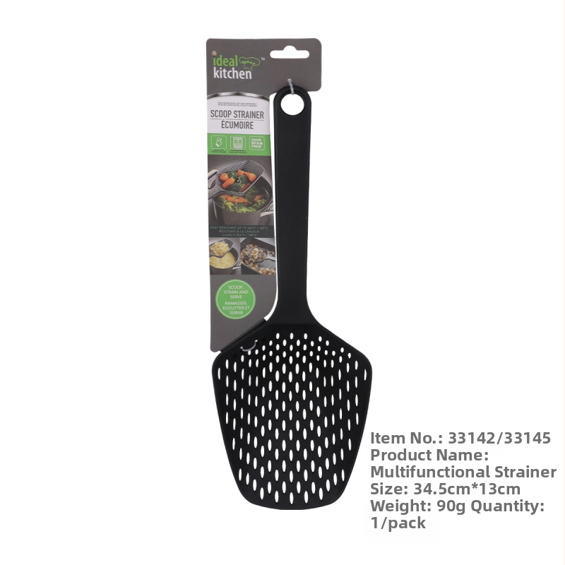 Nailonas ilgo rankenų virtuvės sietelis, šaukšto stiliaus vandens filtras kepimui knedlėms ir makaronams, prieš purslų, daugiafunkcinis