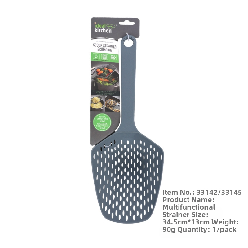 Nailonas ilgo rankenų virtuvės sietelis, šaukšto stiliaus vandens filtras kepimui knedlėms ir makaronams, prieš purslų, daugiafunkcinis