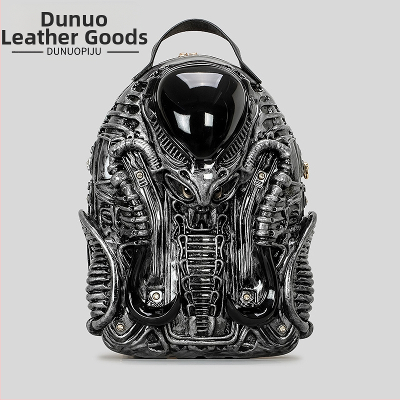 Unisex batoh v tvare kobry, PU materiál, zips, polyesterové vnútorné, vrecko na telefón, priedušný