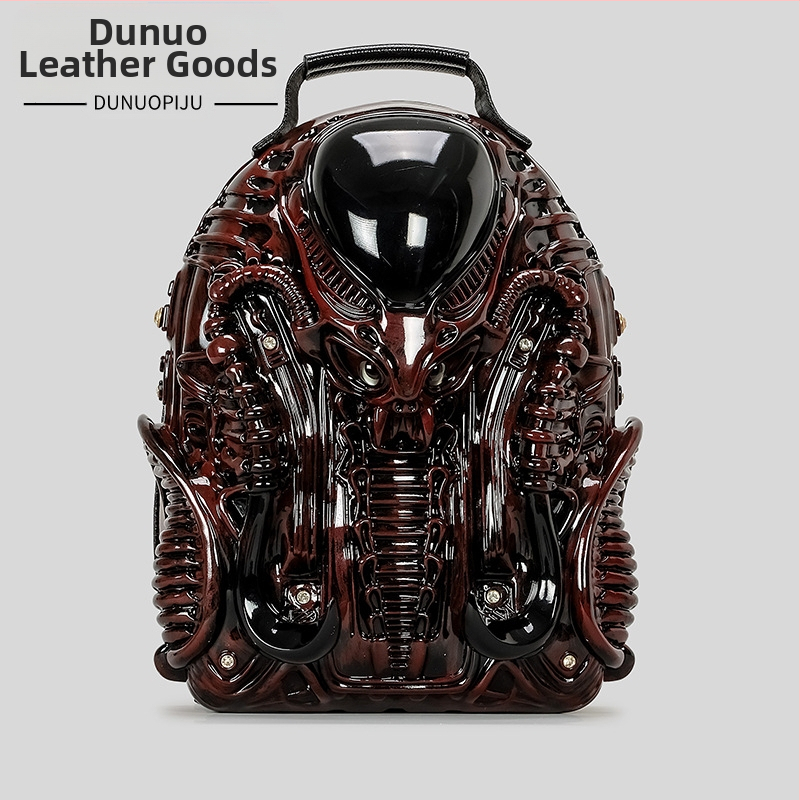 Unisex batoh v tvare kobry, PU materiál, zips, polyesterové vnútorné, vrecko na telefón, priedušný