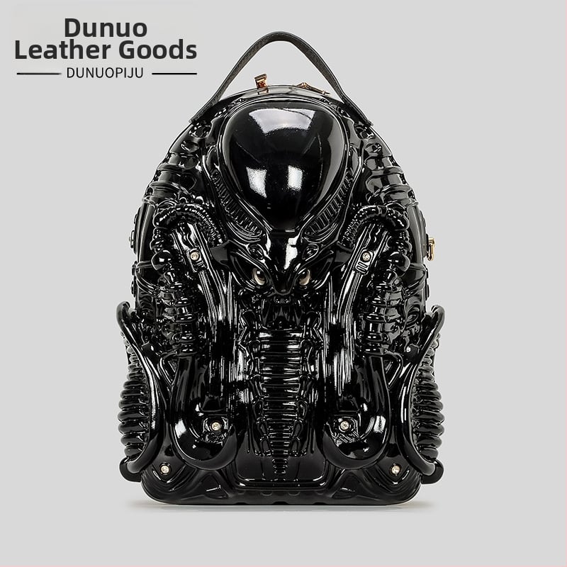 Unisex batoh v tvare kobry, PU materiál, zips, polyesterové vnútorné, vrecko na telefón, priedušný