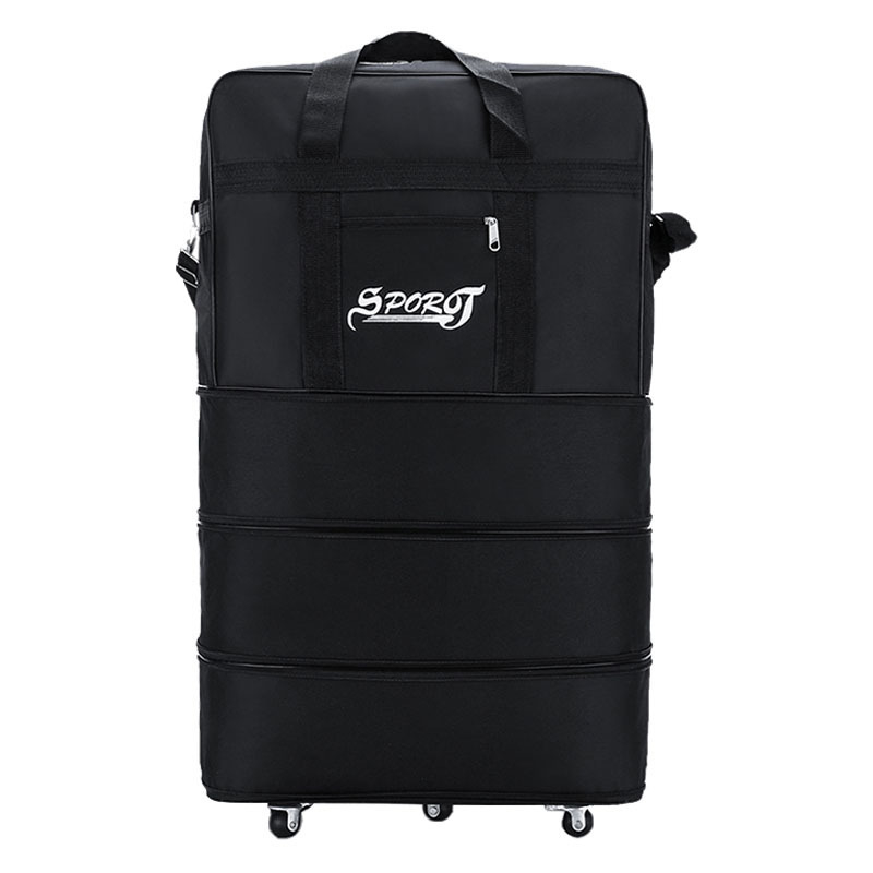 Geantă de bagaje pliabilă cu roți universale, 1,6 kg, țesătură Oxford, impermeabilă și extensibilă, pentru călătorii de afaceri