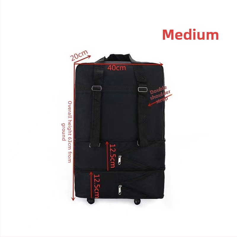 Geantă de bagaje pliabilă cu roți universale, 1,6 kg, țesătură Oxford, impermeabilă și extensibilă, pentru călătorii de afaceri