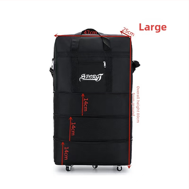 Skladacia batožinová taška s univerzálnymi kolieskami, 1,6 kg, Oxford látka, vodotesná a rozšíriteľná, na služobné cesty