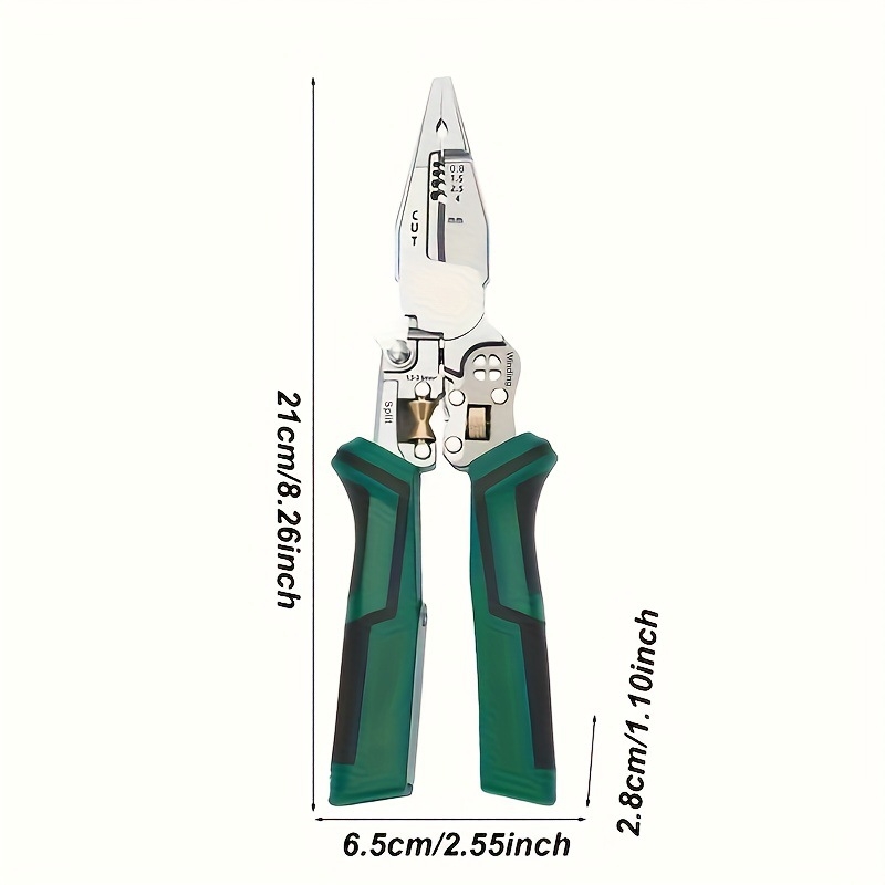 8-u-1 električarske kliješta za skidanje izolacije – skidanje izolacije, rezanje, škare za kablove, pritiskanje žica