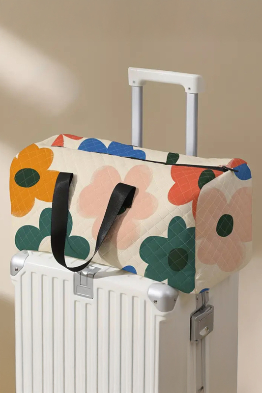 Geantă de călătorie din pânză, cu compartiment pentru pantofi, formă orizontală pătrată, fermoar, buzunar intern pentru telefon