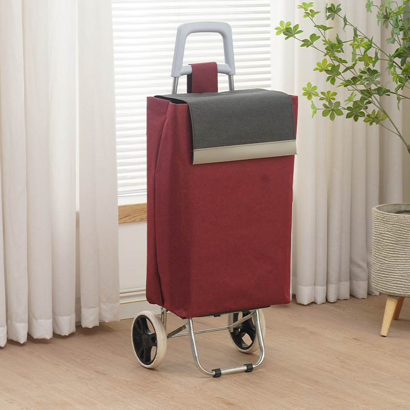 Φορητό πτυσσόμενο καρότσι αγορών — ελαφριά κατασκευή, μεταφορική ικανότητα έως 15 kg, βάρος 3 kg, υλικό: 600D Oxford ύφασμα και γαλβανισμένος σωλήνας