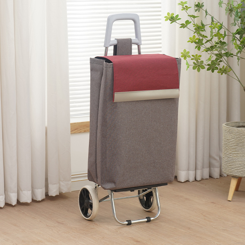 Φορητό πτυσσόμενο καρότσι αγορών — ελαφριά κατασκευή, μεταφορική ικανότητα έως 15 kg, βάρος 3 kg, υλικό: 600D Oxford ύφασμα και γαλβανισμένος σωλήνας