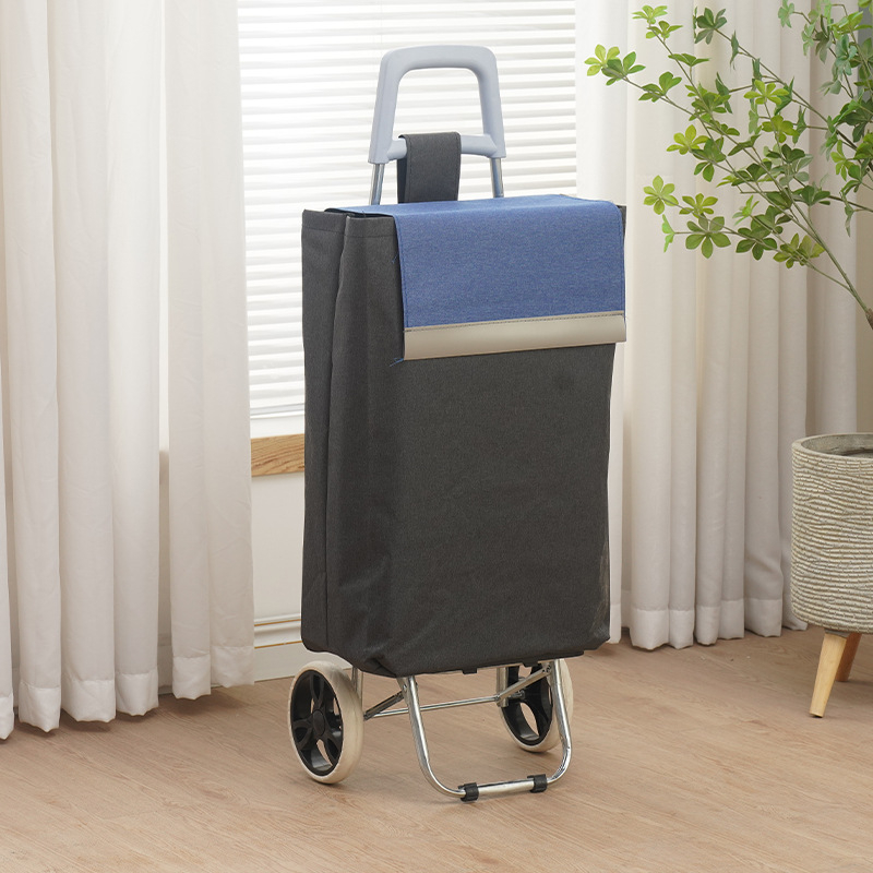 Φορητό πτυσσόμενο καρότσι αγορών — ελαφριά κατασκευή, μεταφορική ικανότητα έως 15 kg, βάρος 3 kg, υλικό: 600D Oxford ύφασμα και γαλβανισμένος σωλήνας